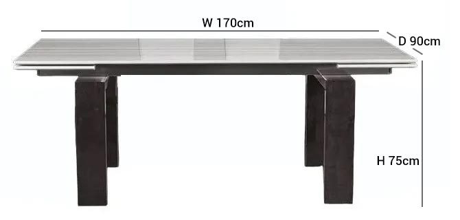 Product photograph of Stone International Milano Marble And Wood Extending Dining Table from Choice Furniture Superstore.
