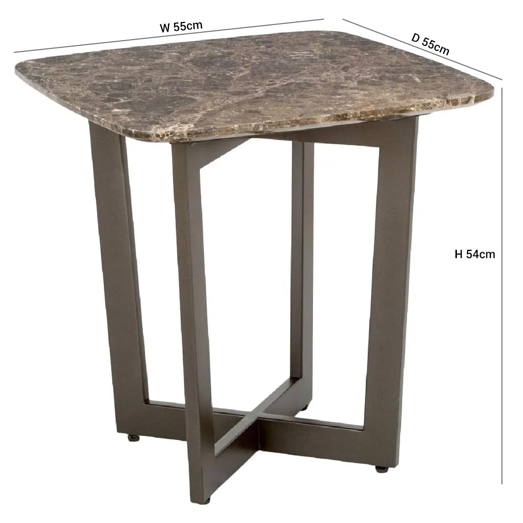 Product photograph of Stone International Oscar Marble And Metal Lamp Table from Choice Furniture Superstore.