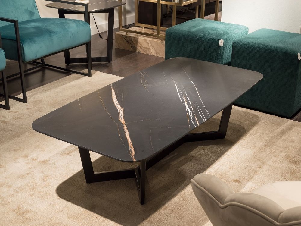 Product photograph of Stone International Oscar Marble And Metal Coffee Table from Choice Furniture Superstore.