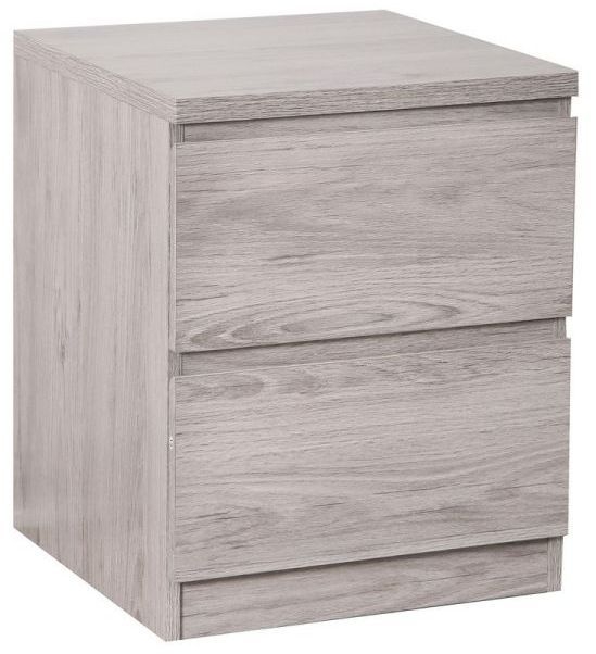 Product photograph of Jupiter Grey Oak 2 Drawer Bedside Cabinet from Choice Furniture Superstore.