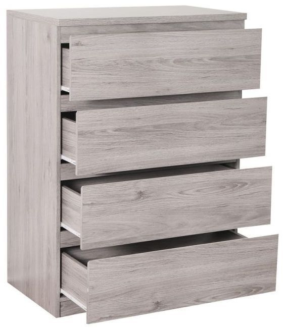 Product photograph of Jupiter Grey Oak 4 Drawer Chest from Choice Furniture Superstore.