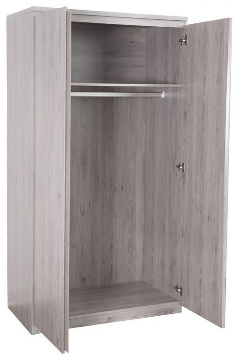 Product photograph of Jupiter 2 Door Wardrobe - Comes In Grey Oak And White Oak Options from Choice Furniture Superstore.