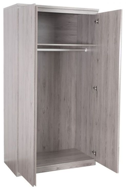 Product photograph of Jupiter Grey Oak 2 Door Wardrobe from Choice Furniture Superstore.