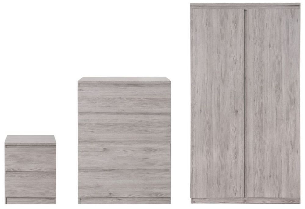 Product photograph of Jupiter Grey Oak 2 Door Wardrobe from Choice Furniture Superstore.