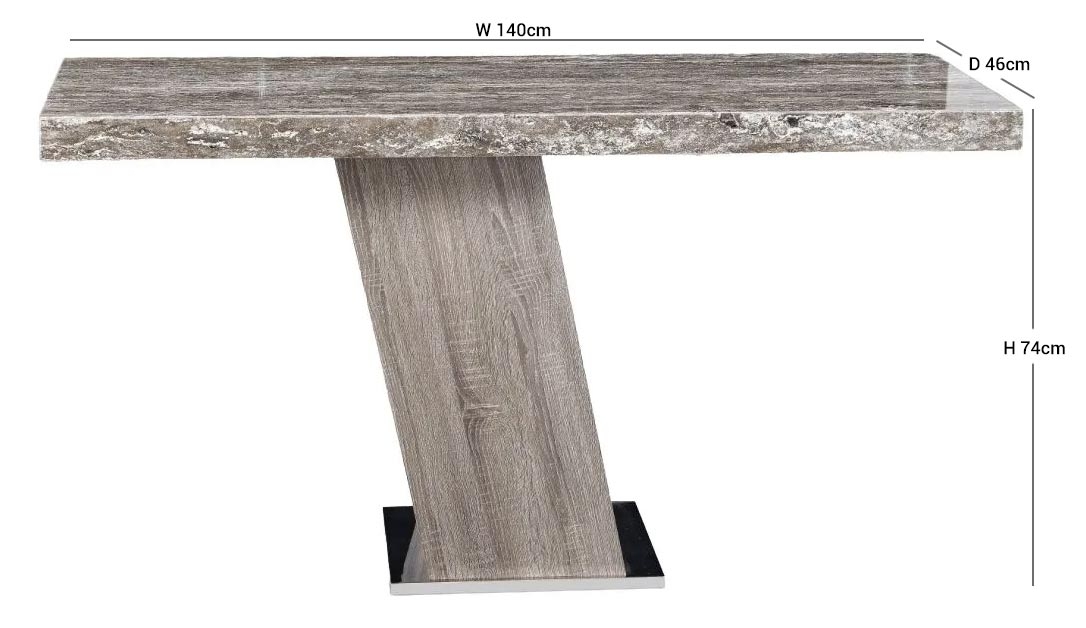 Product photograph of Stone International Vertigo Marble And Polished Stainless Steel Console Table from Choice Furniture Superstore.