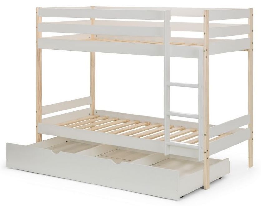 Product photograph of Nova White Lacquer Pine Bunk Bed from Choice Furniture Superstore.