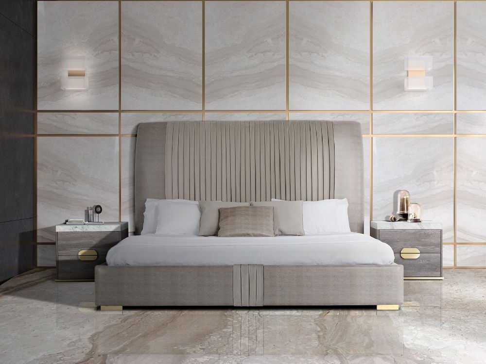 Product photograph of Stone International Westin Leather Bed from Choice Furniture Superstore.