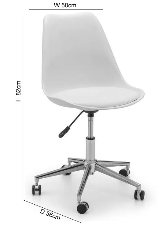 Product photograph of Erika Leather Office Chair - Comes In White Black And Grey Leather Options from Choice Furniture Superstore.