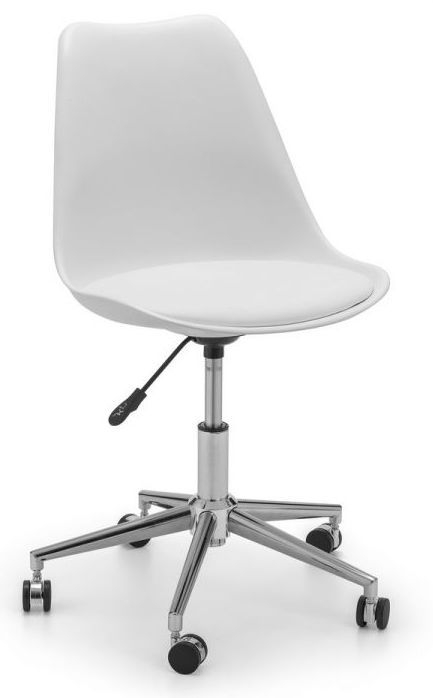 Product photograph of Erika Leather Office Chair Solid In Pairs - Comes In White Black And Grey Leather Options from Choice Furniture Superstore.