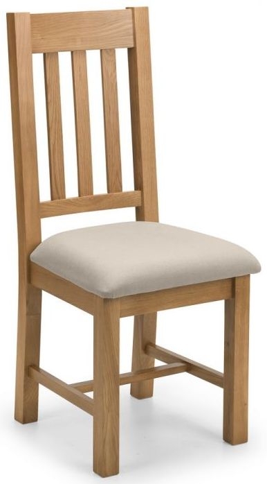 Product photograph of Hereford Waxed Oak And Taupe Linen Fabric Dining Chair Sold In Pairs from Choice Furniture Superstore.