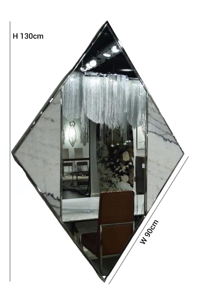 Product photograph of Stone International Marble Inlay Diamond Mirror - 90cm X 130cm from Choice Furniture Superstore.