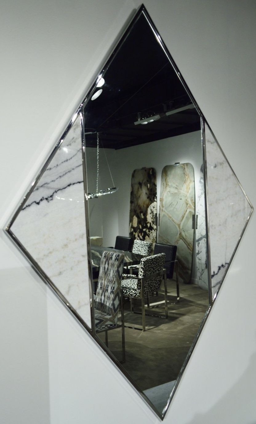 Product photograph of Stone International Marble Inlay Diamond Mirror - 90cm X 130cm from Choice Furniture Superstore.