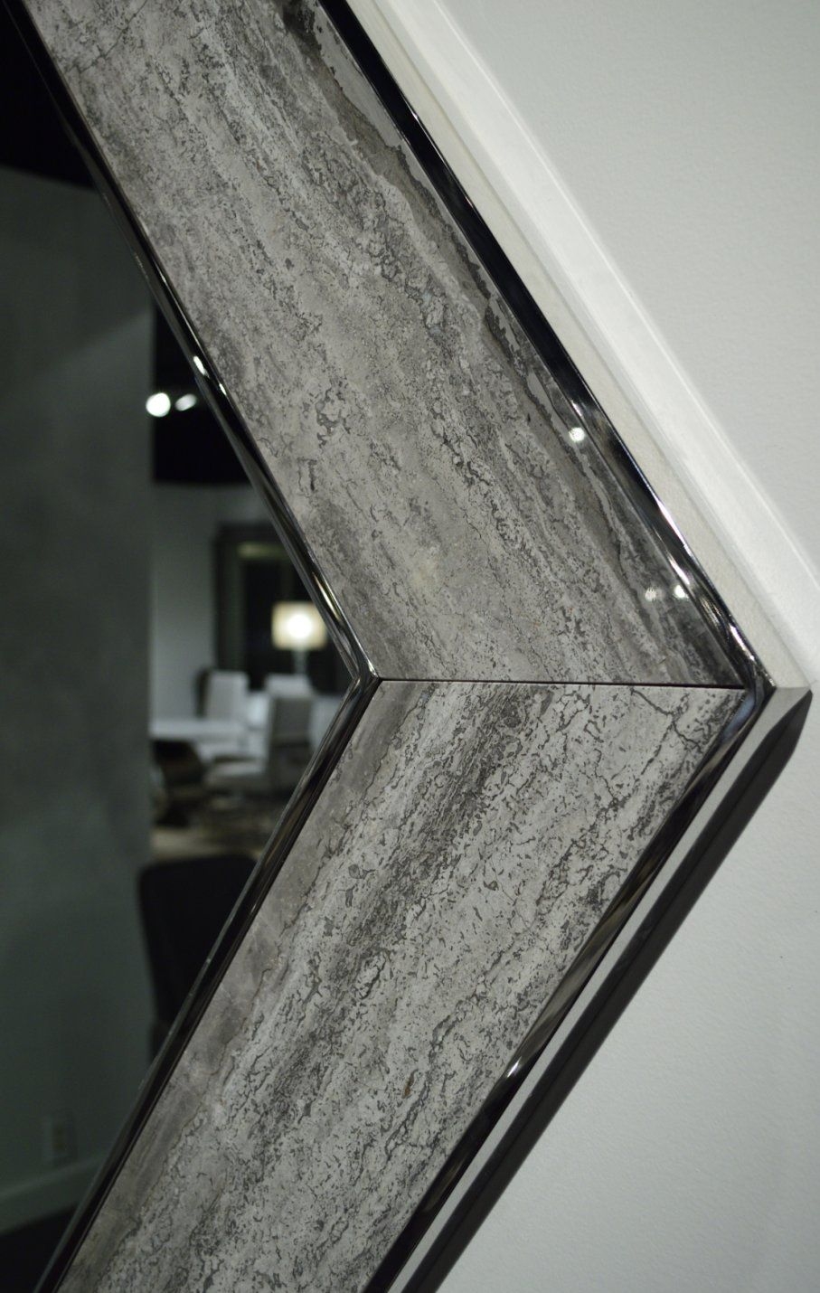 Product photograph of Stone International Marble Inlay Ego Mirror - 90cm X 130cm from Choice Furniture Superstore.