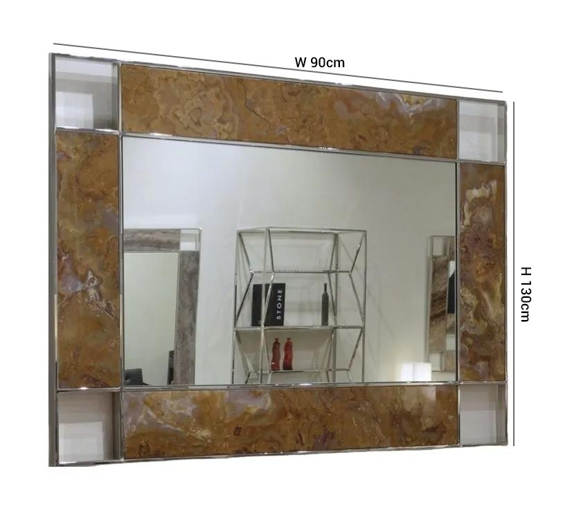 Product photograph of Stone International Marble Inlay Rectangular Mirror - 90cm X 130cm from Choice Furniture Superstore.