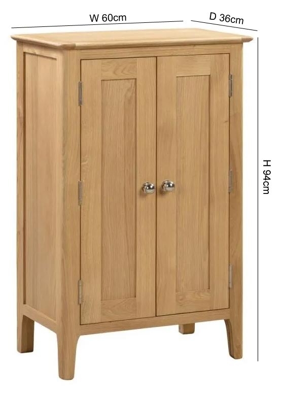 Product photograph of Cotswold Oak Shoe Cupboard from Choice Furniture Superstore.
