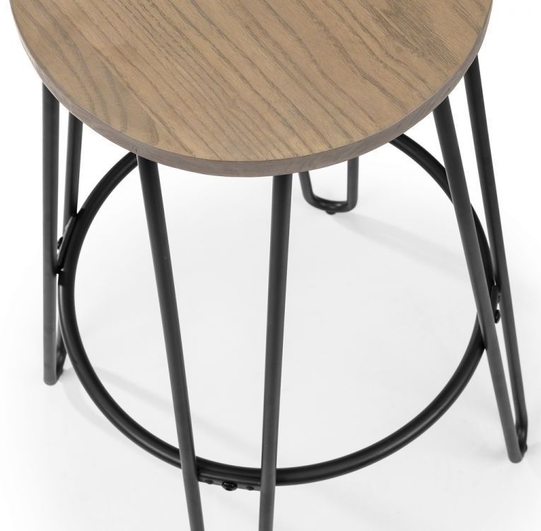 Product photograph of Dalston Mocha Elm Round Bar Table Hair Pin Legs - Sold In Pairs from Choice Furniture Superstore.