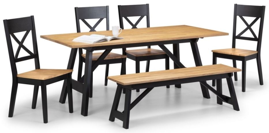 Product photograph of Hockley Black And Oak Dining Chair Sold In Pairs from Choice Furniture Superstore.