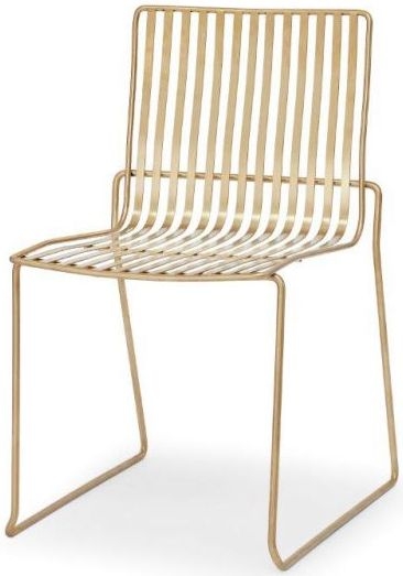 Product photograph of Gillmore Space Finn Brass Brushed Stacking Dining Chair Sold In Pairs from Choice Furniture Superstore.