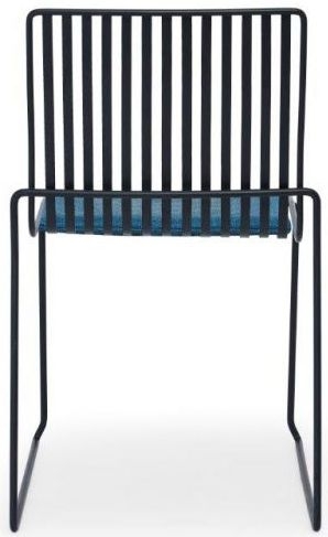 Product photograph of Gillmore Space Finn Admiral Blue Woven Fabric And Black Matt Stacking Dining Chair Sold In Pairs from Choice Furniture Superstore.