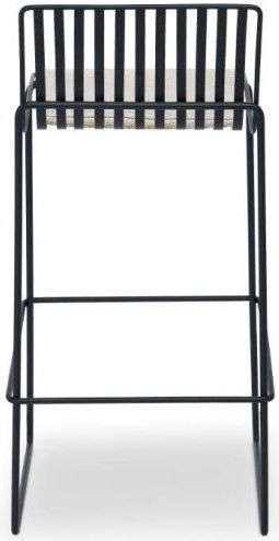 Product photograph of Set Of 2 Finn Natural Woven Fabric And Black Metal Bar Stool from Choice Furniture Superstore.