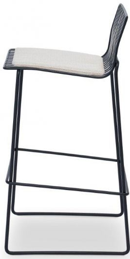 Product photograph of Set Of 2 Finn Natural Woven Fabric And Black Metal Bar Stool from Choice Furniture Superstore.