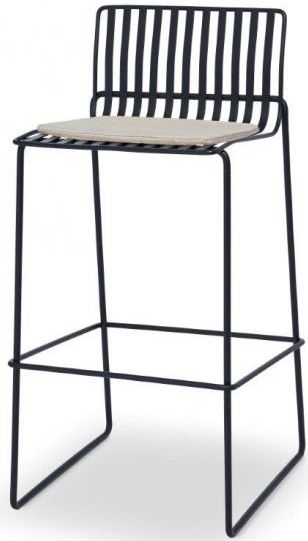 Product photograph of Set Of 2 Finn Natural Woven Fabric And Black Metal Bar Stool from Choice Furniture Superstore.