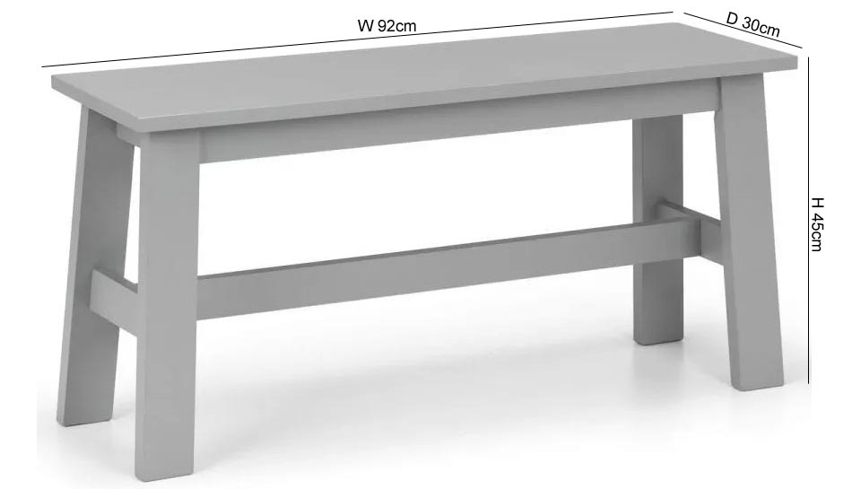 Product photograph of Kobe Grey Bench from Choice Furniture Superstore.