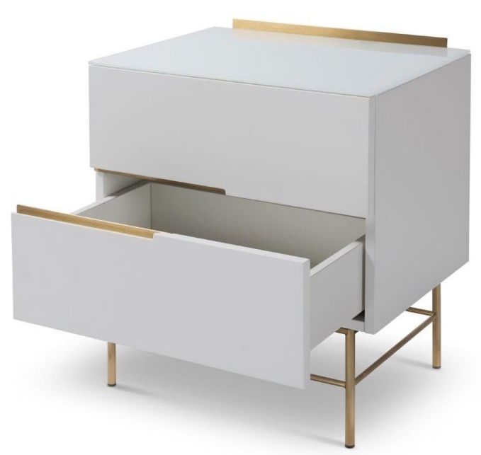 Product photograph of Gillmore Space Alberto 2 Drawer Bedside Cabinet from Choice Furniture Superstore.