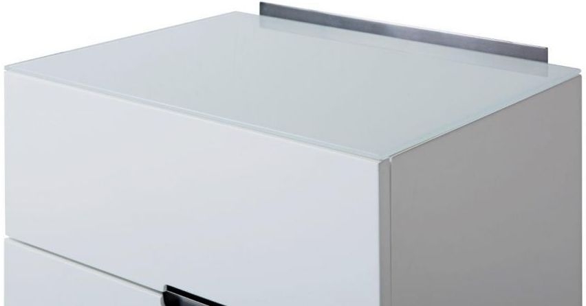 Product photograph of Alberto White And Chrome Metal 4 Drawer Narrow Chest from Choice Furniture Superstore.
