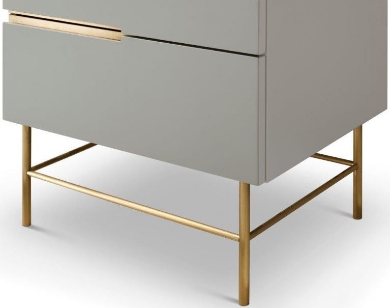Product photograph of Alberto Grey And Brass Metal 6 Drawer Tall Chest from Choice Furniture Superstore.
