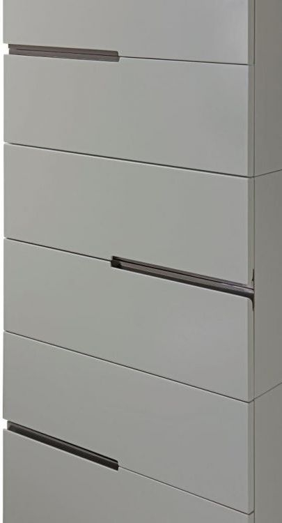 Product photograph of Alberto Grey And Chrome Metal 6 Drawer Tall Chest from Choice Furniture Superstore.