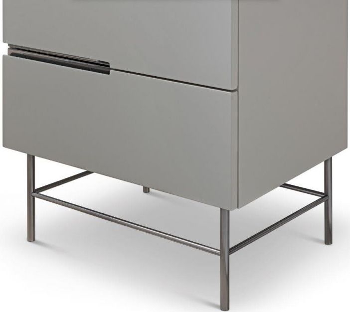 Product photograph of Alberto Grey And Chrome Metal 6 Drawer Tall Chest from Choice Furniture Superstore.