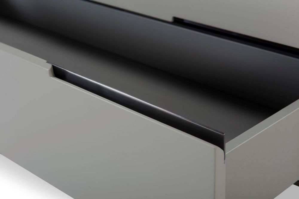 Product photograph of Alberto Grey And Chrome Metal 4 Drawer Chest from Choice Furniture Superstore.