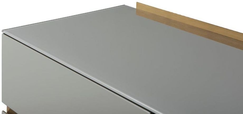 Product photograph of Alberto Grey And Brass Metal 6 Drawer Chest from Choice Furniture Superstore.
