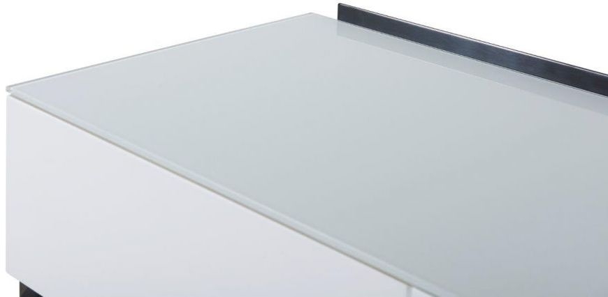 Product photograph of Alberto White And Chrome Metal 6 Drawer Chest from Choice Furniture Superstore.