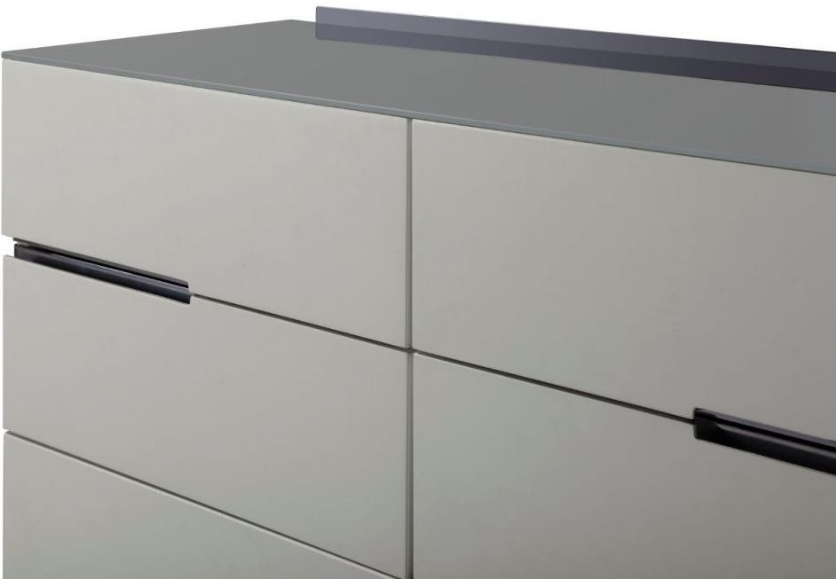 Product photograph of Alberto Grey And Chrome Metal 6 Drawer Chest from Choice Furniture Superstore.