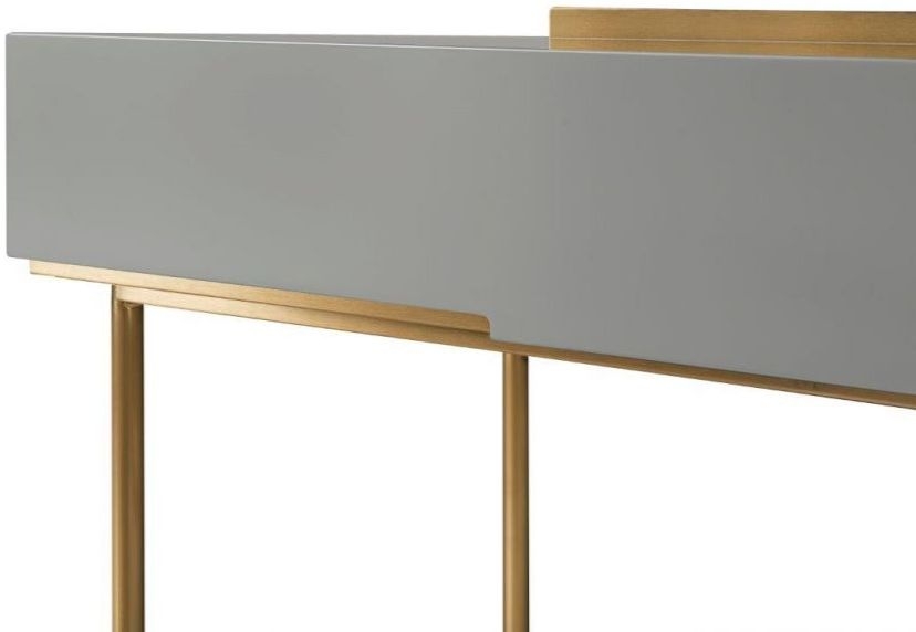 Product photograph of Alberto Grey And Brass Metal 1 Drawer Dressing Table from Choice Furniture Superstore.