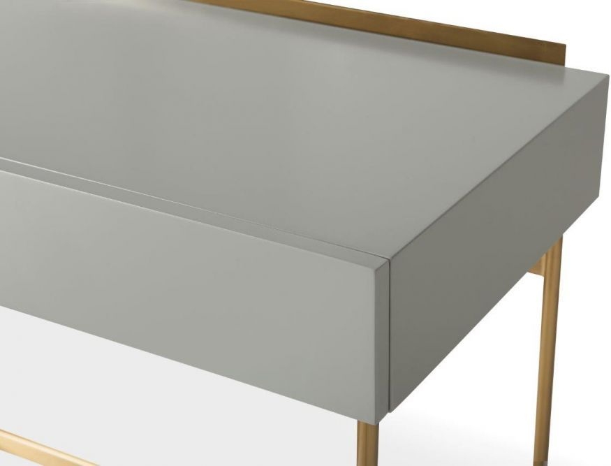 Product photograph of Alberto Grey And Brass Metal 1 Drawer Dressing Table from Choice Furniture Superstore.