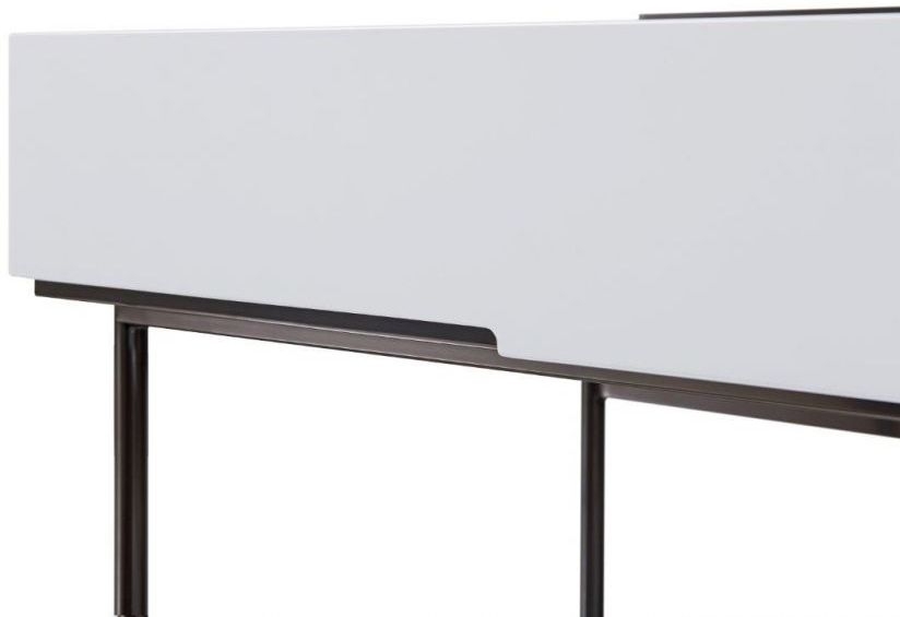 Product photograph of Alberto White And Chrome Metal 1 Drawer Dressing Table from Choice Furniture Superstore.