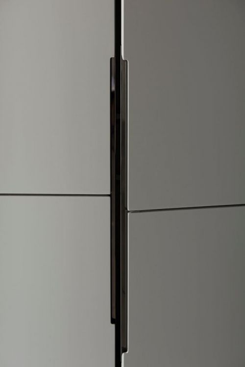 Product photograph of Gillmore Space Alberto Grey Matt Lacquer And Dark Chrome Wardrobe from Choice Furniture Superstore.