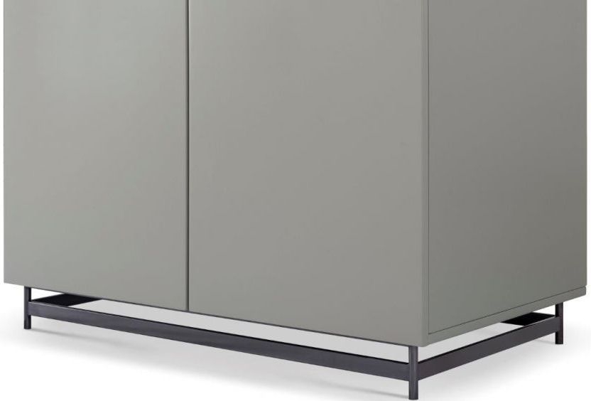 Product photograph of Gillmore Space Alberto Grey Matt Lacquer And Dark Chrome Wardrobe from Choice Furniture Superstore.