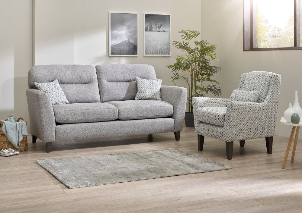 Product photograph of Lebus Clara 3 Seater Fabric Sofa With Accent Chair from Choice Furniture Superstore.