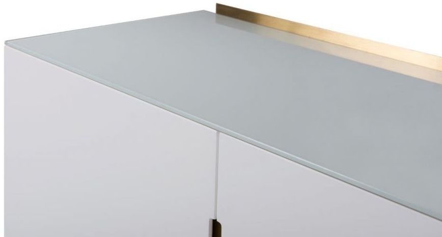 Product photograph of Alberto White And Brass Metal 2 Door Small Sideboard - 110cm from Choice Furniture Superstore.