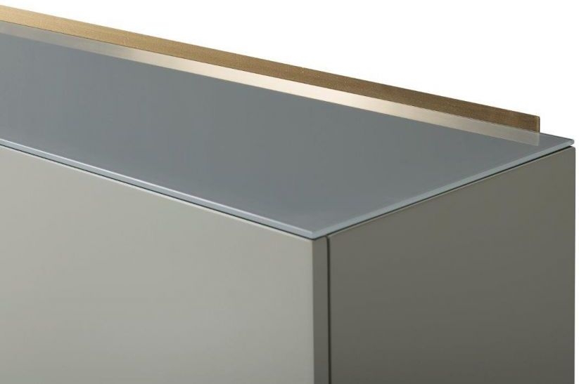 Product photograph of Alberto Grey And Brass Metal 2 Door Small Sideboard - 110cm from Choice Furniture Superstore.