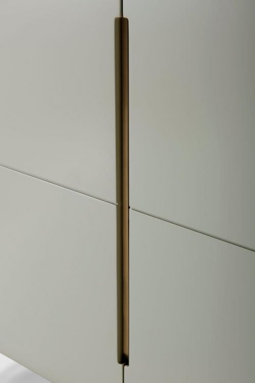 Product photograph of Alberto Grey And Brass Metal 2 Door Small Sideboard - 110cm from Choice Furniture Superstore.