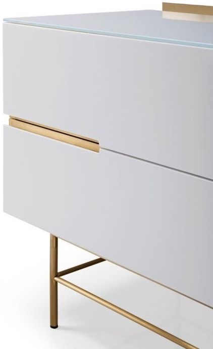 Product photograph of Alberto White And Brass Metal Combo Sideboard from Choice Furniture Superstore.