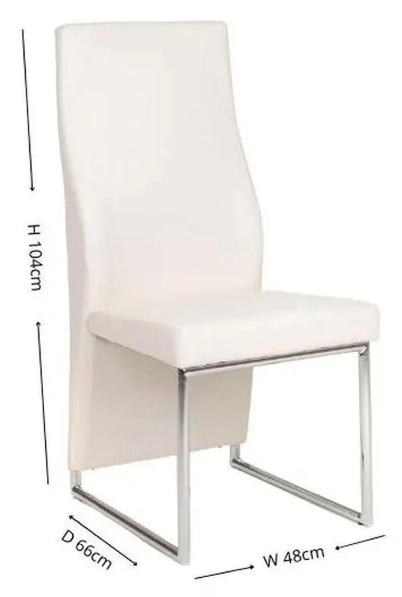 Product photograph of Perth Cream Leather Dining Chair With Stainless Steel Chrome Base from Choice Furniture Superstore.