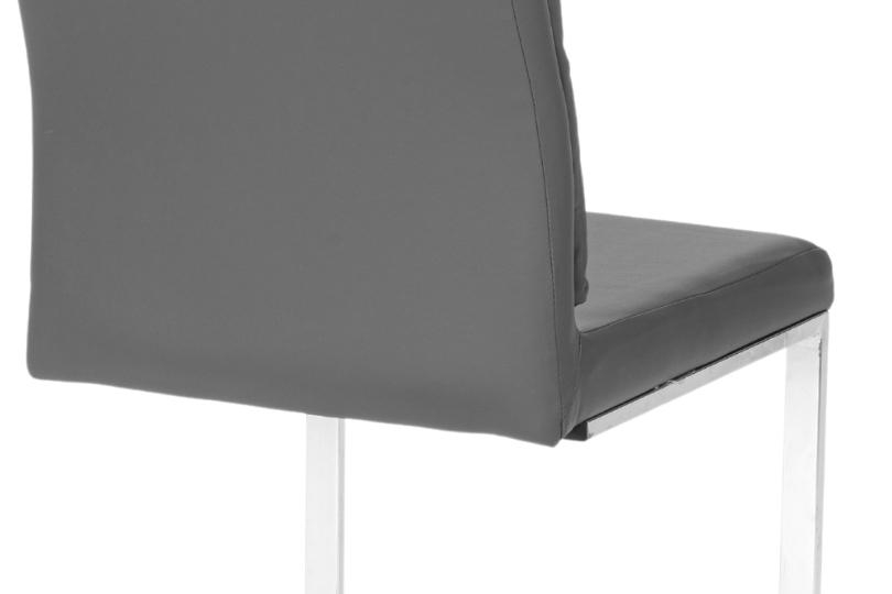 Product photograph of Arabella Dark Grey Dining Chair Leather - Faux Pu With Stainless Steel Chrome Cantiliver Base from Choice Furniture Superstore.