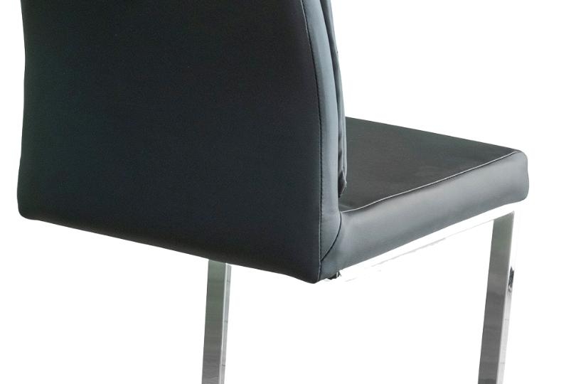 Product photograph of Arabella Black Dining Chair Leather - Faux Pu With Stainless Steel Chrome Cantiliver Base from Choice Furniture Superstore.