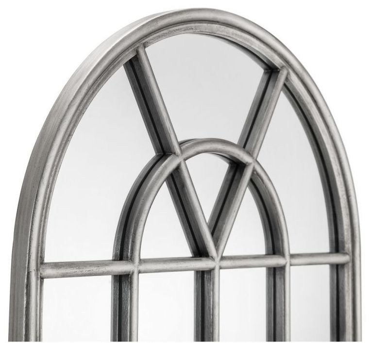 Product photograph of Opus Pewter Effect Lacquered Window Mirror - 60cm X 90cm from Choice Furniture Superstore.